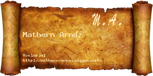 Mathern Arnó névjegykártya